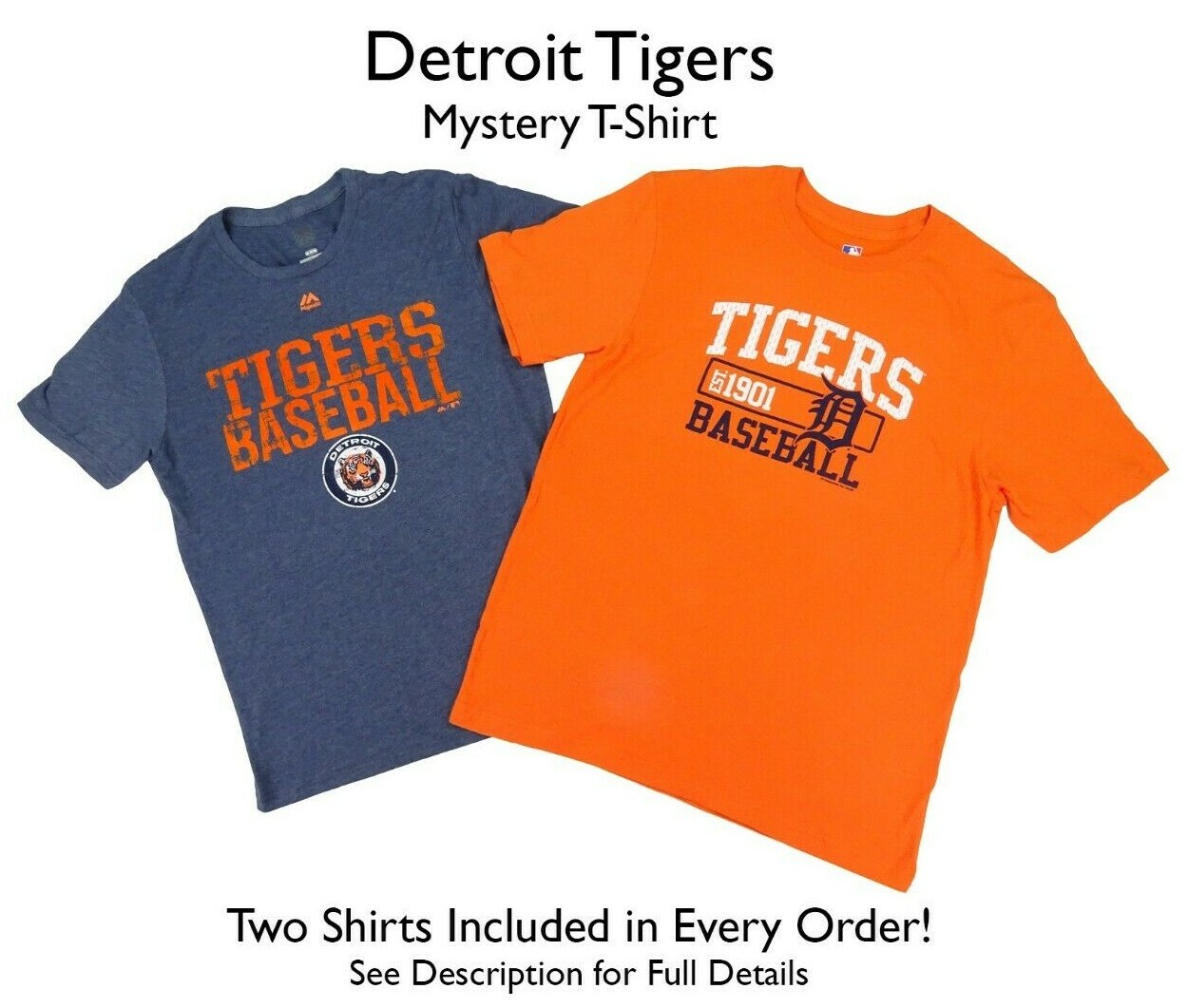 Detroit Tigers Men’s Big &Tall 2 SHIRTS! *MYSTERY SHIRT* MLB