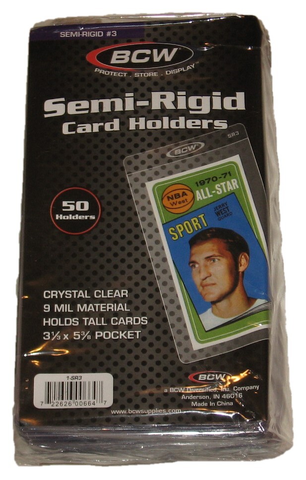 Case 1000 BCW Semi Rigid Tall / Widevision /Gameday Trading Card Holders