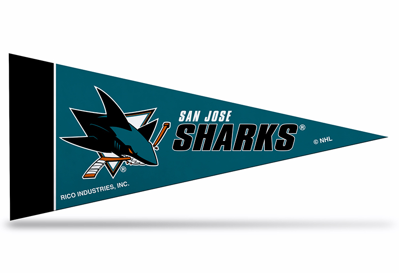 San Jose Sharks NHL Mini Pennant 9″x4″,New, Felt, Made in USA