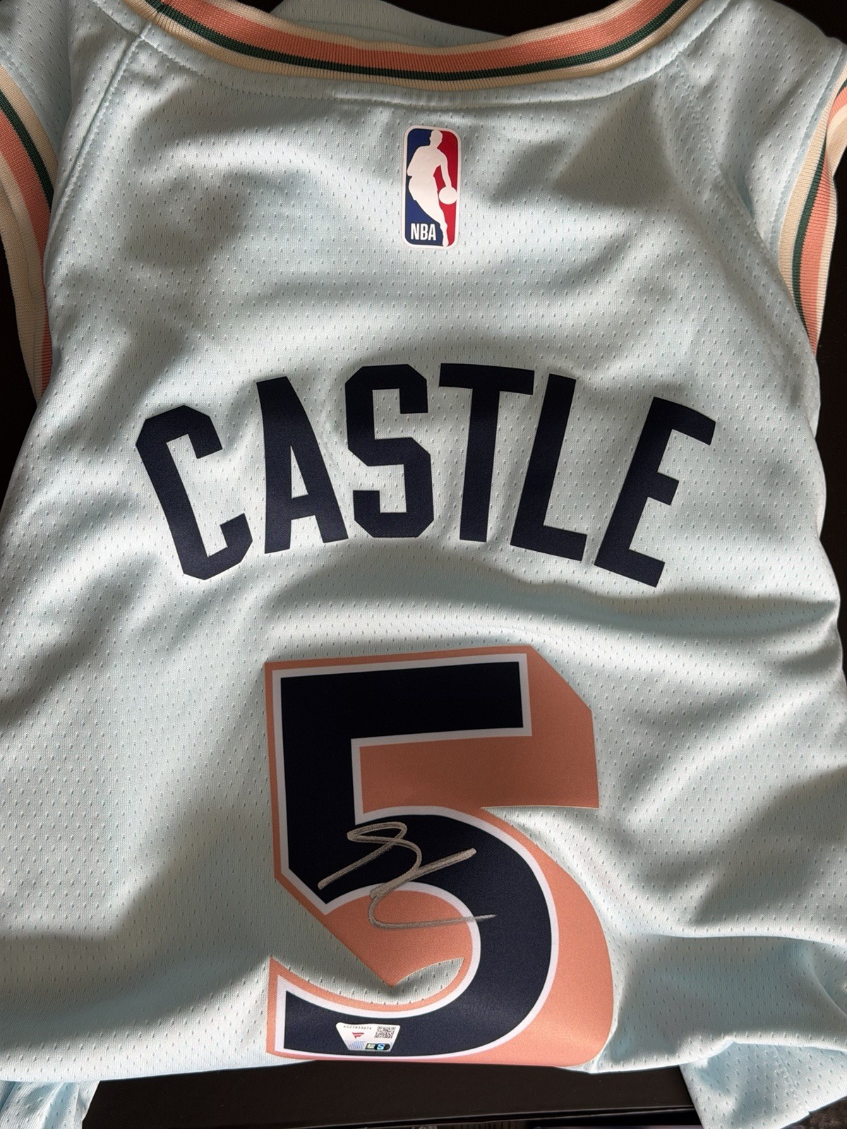 Stephon Castle Signed San Antonio Spurs City Edition Jersey UW Fanatics