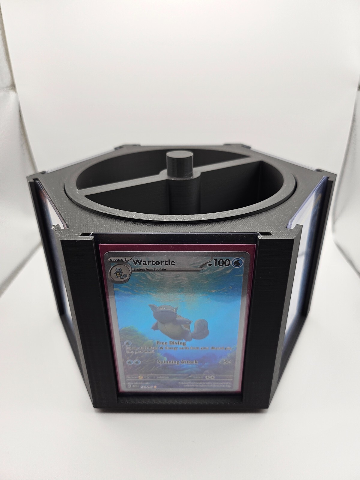 1x Spinning Stackable Trading Card Display Stand for 6 Toploaders Pokémon Sports