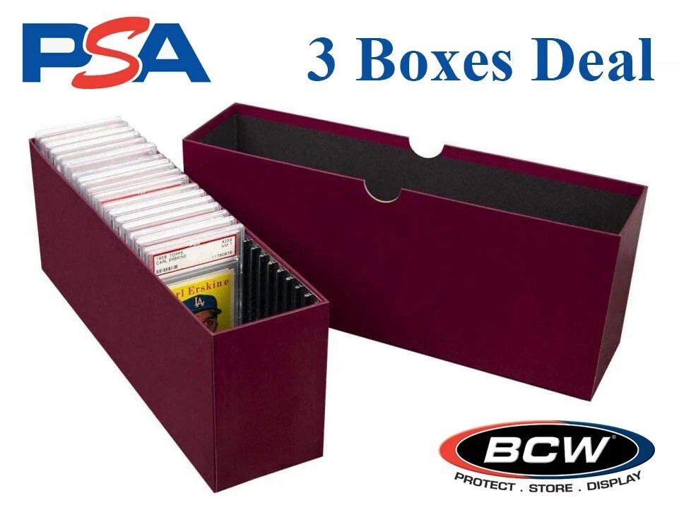 3 BCW Slotted Graded Card Box For PSA Certified Slabs Storage Case MTG Pokemon +