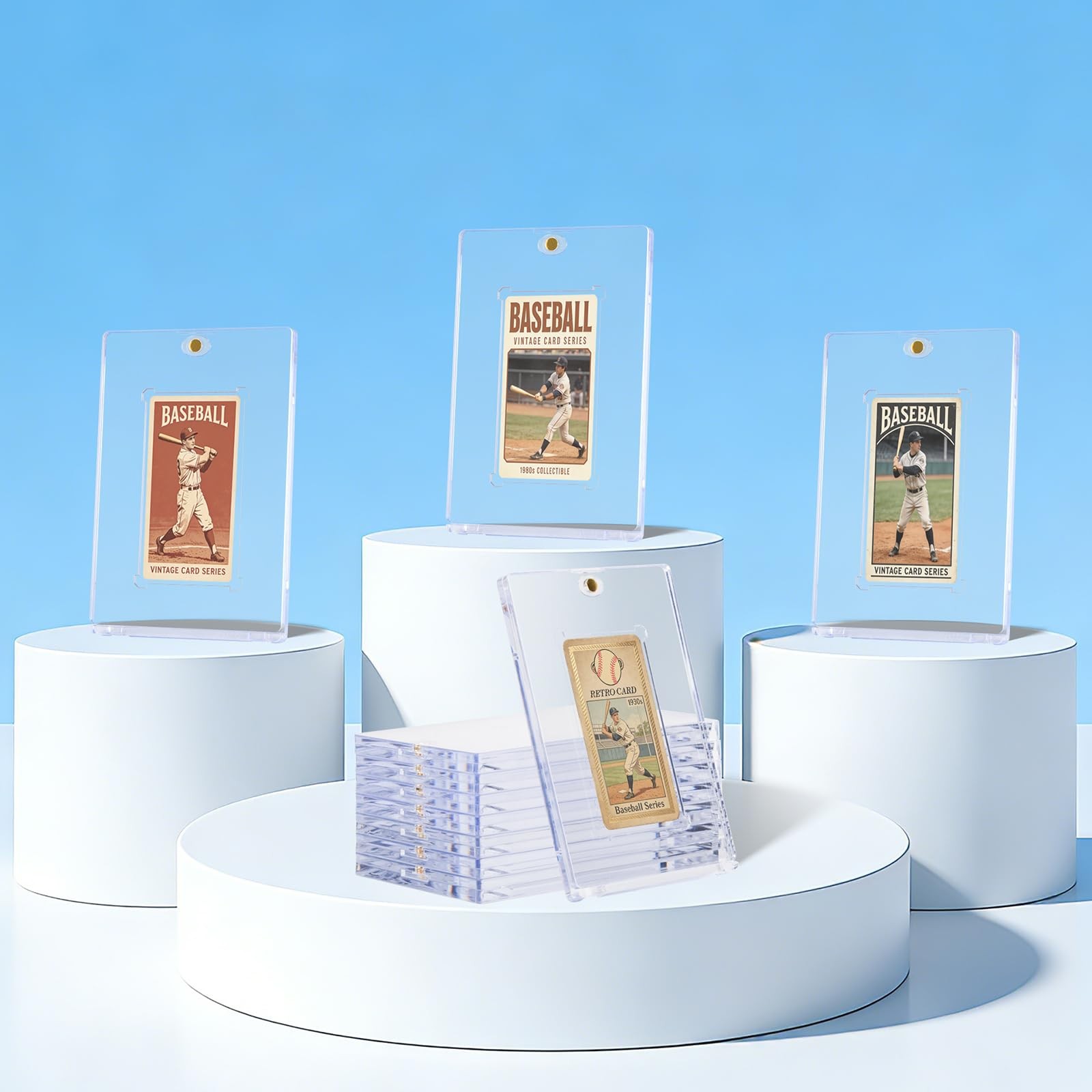 5-Pack Mini Size Card Magnetic-Holders – 35pt One Touch Small Card Magnetic C…