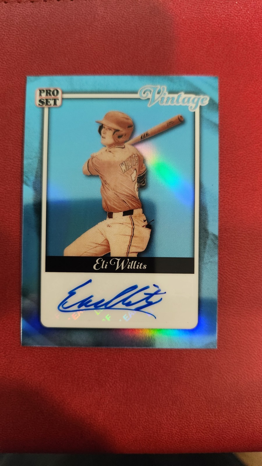 2026 Leaf Pro Set Metal Eli Willits Vintage Light Blue Prismatic Auto /15