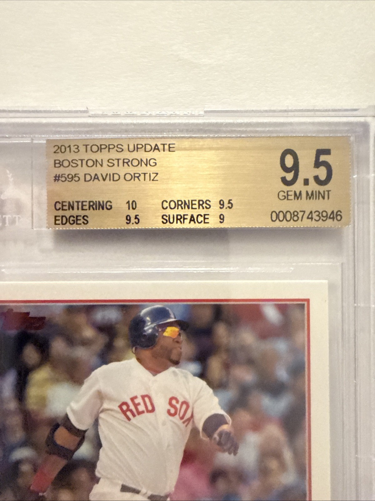 David Ortiz 2013 Topps Update Boston Strong Red Foil #17/50 BGS 9.5 Gem Mint WOW