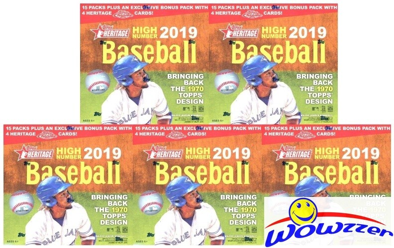 (5) 2019 Topps Heritage High Number Baseball MONSTER Box-Heritage Topps Chrome!