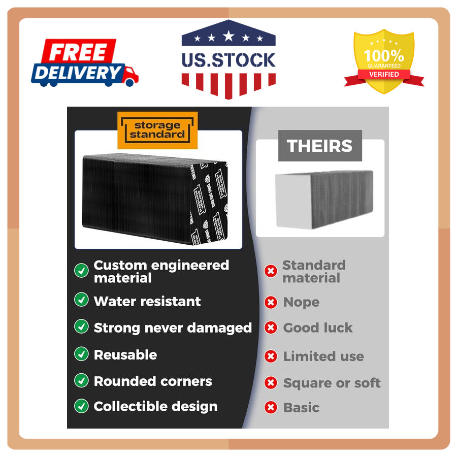 Ding Defend 110-Pack Trading Card Protector Shipping – 3.5 x 4.5 Inch Black Hobb