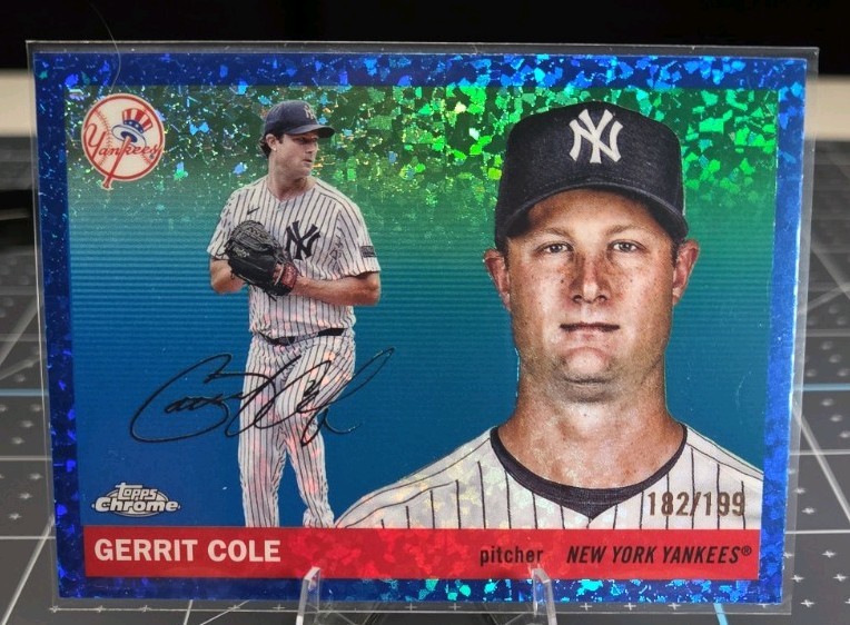 2025 Topps Chrome Platinum – Gerrit Cole #144 Blue Mini-Diamond Refractor /199