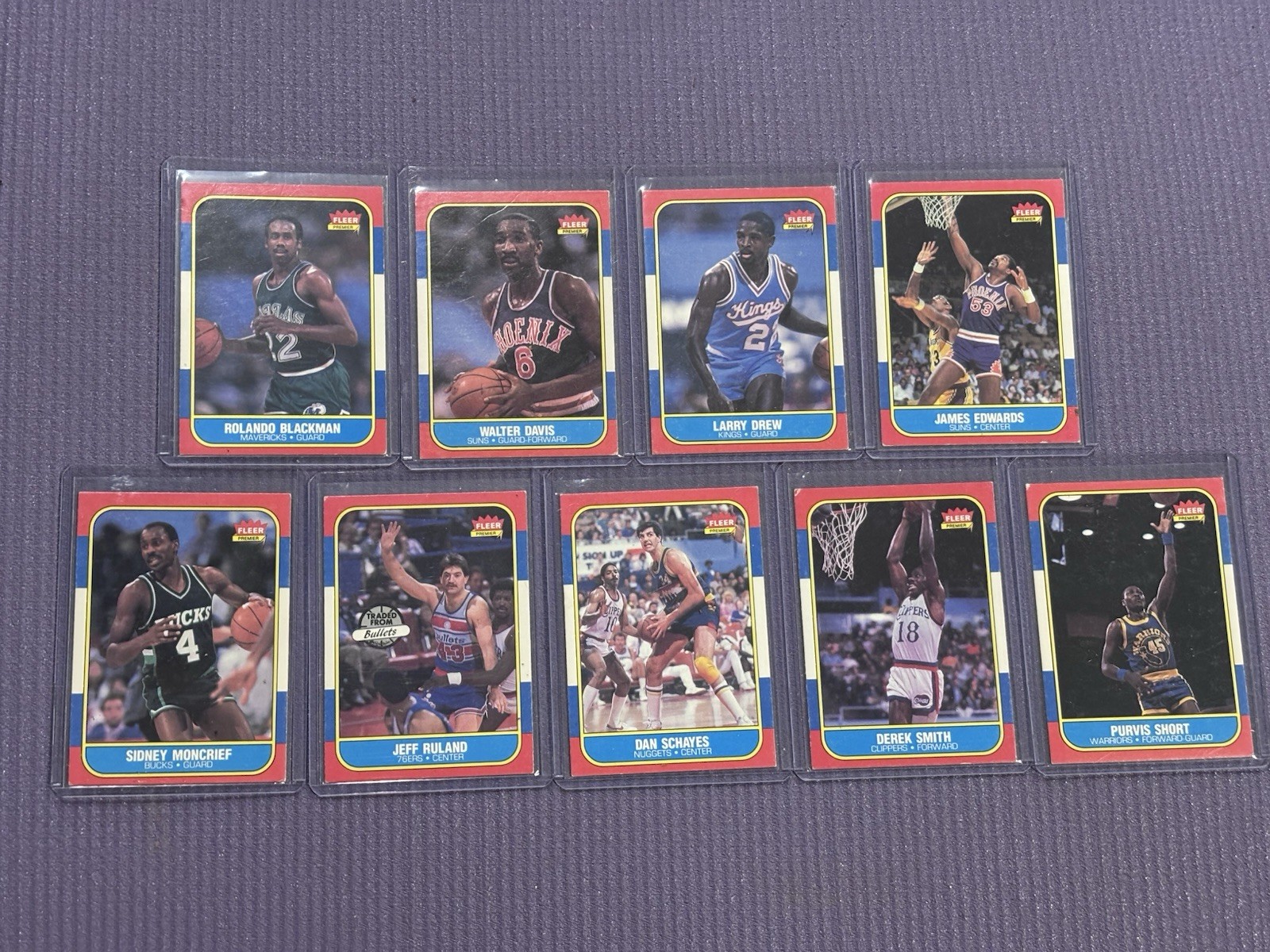 Lot Of 9 1986 Fleer Basketball Cards Semi Stars Included NBA
