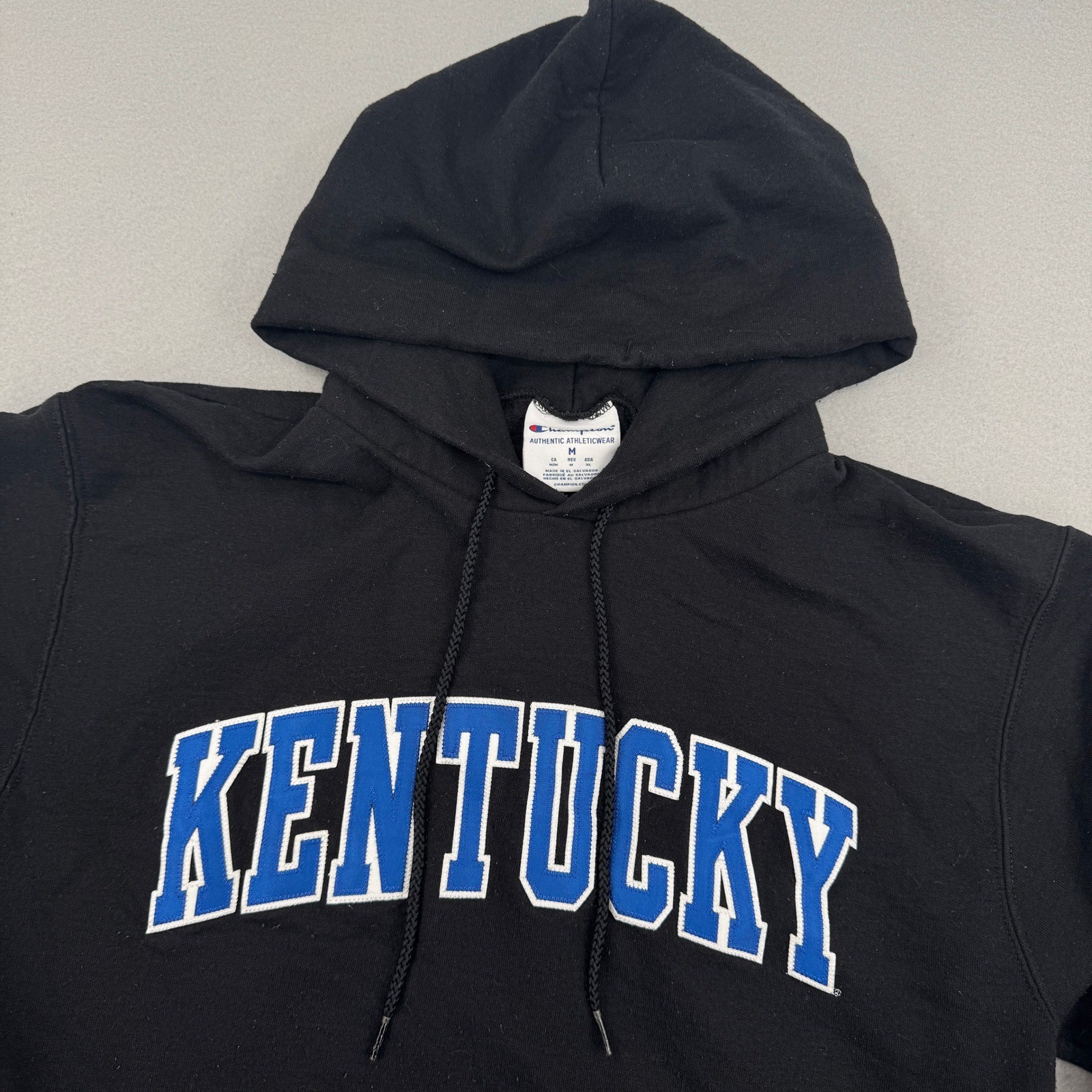 Champion Kentucky Wildcats NCAA Hoodie Black Script Logo Mens M Streetwear