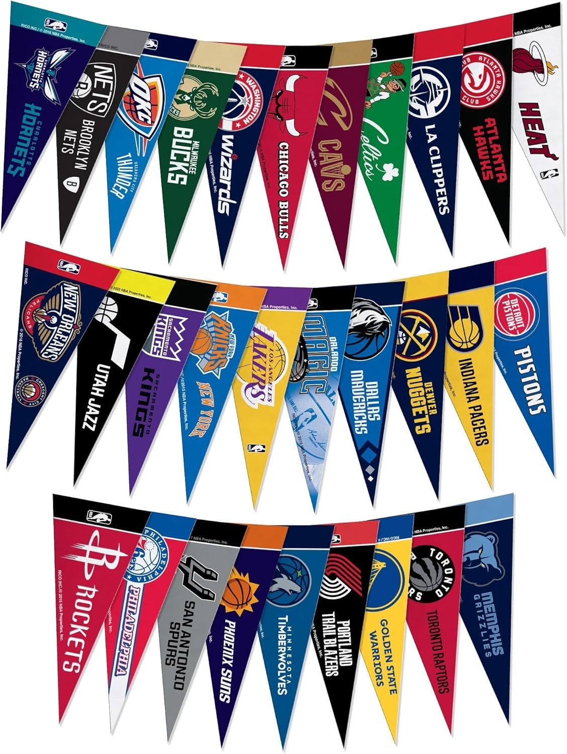 NBA Basketball Complete 4″ X 9″ Felt Mini Pennant League Set (Includes ALL Teams