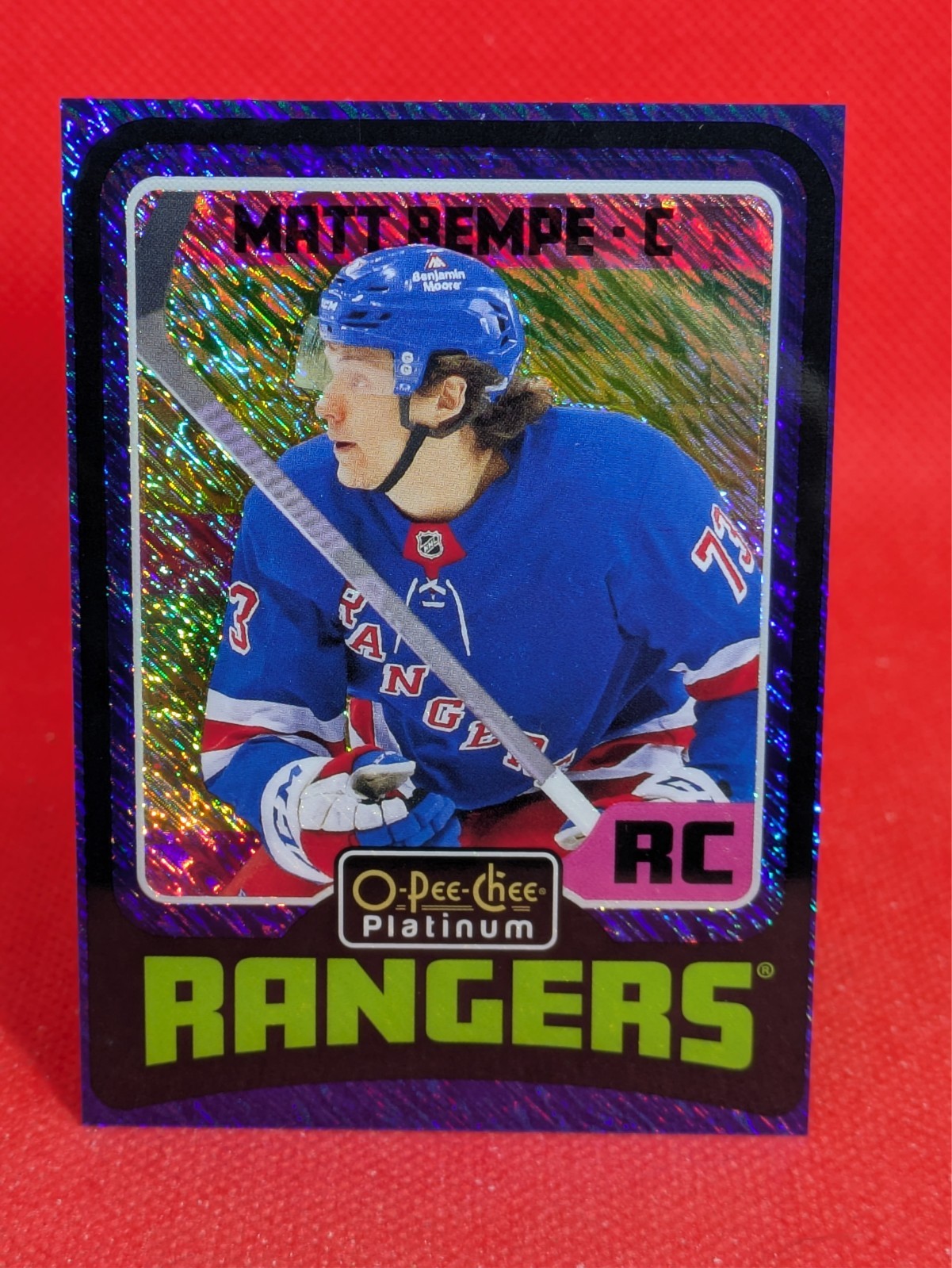 2024-25 O-Pee-Chee Platinum #R75 Matt Rempe Retro RC Blue Luster /100