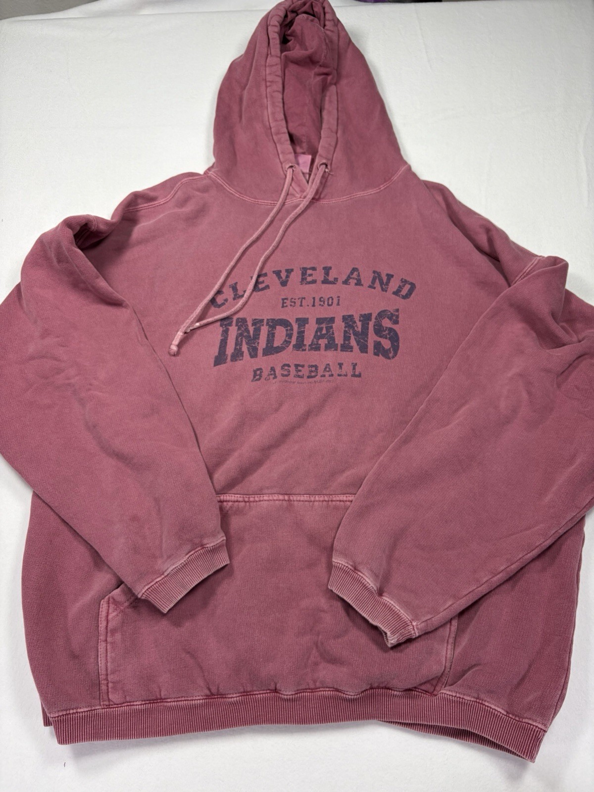 Vintage Cleveland Indians Hoodie L Red Alternative Apparel 2002 MLB Distressed