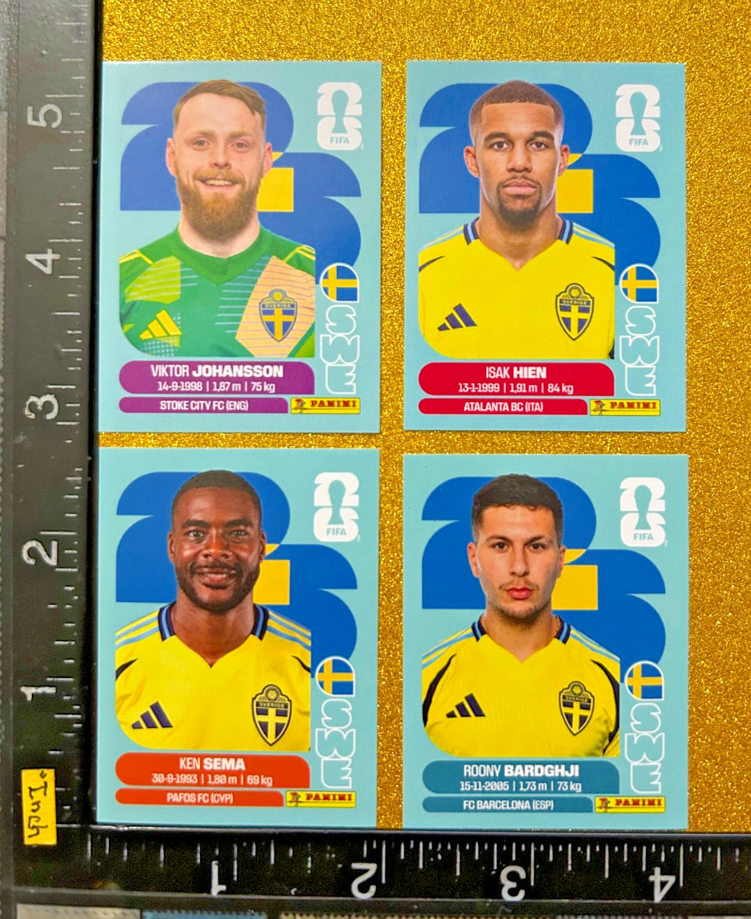 PANINI STICKERS WORLD CUP 2026 USA-MEX-CAN, SET OF 4 BLUE, SWEDEN TEAM