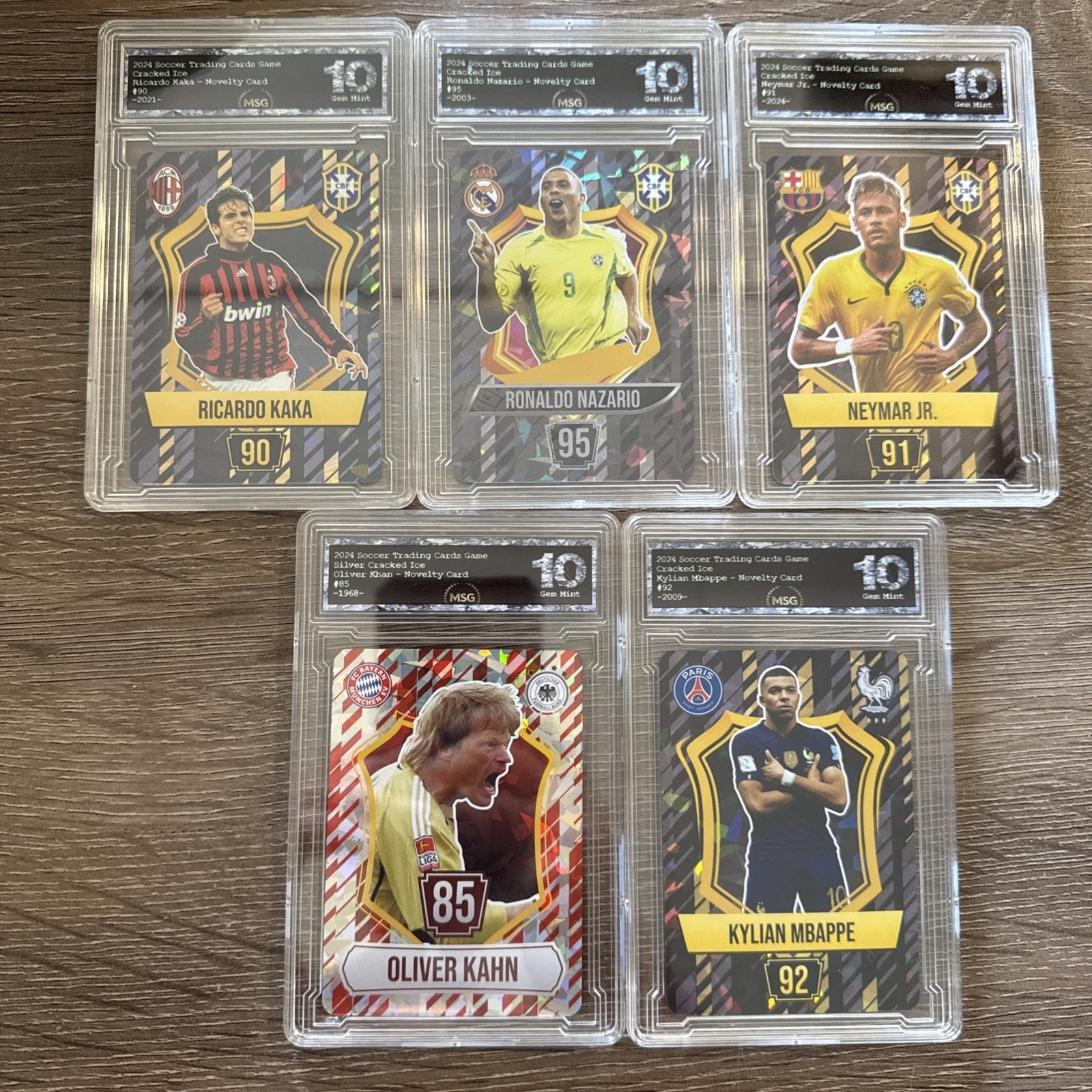 Graded 10 – Ronaldo Nazario, Ricardo Kaka, Oliver Kahn, Mbappe & Neymar Jr.