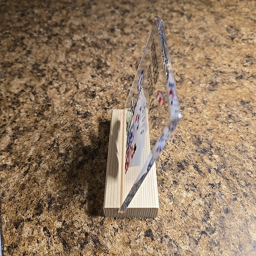Winners Never Quit Poker Trophy With wooden Stand Winner Acrylic Clear Minicards