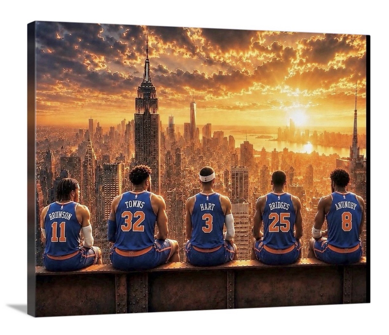 🏀 NEW YORK KNICKS – THE CITY AWAITS 🏀 16×20 Canvas Brunson Towns Hart Bridges