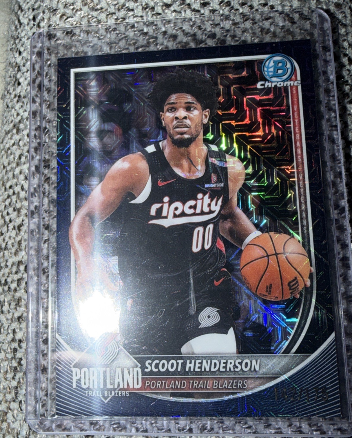 2025 Bowman Chrome Basketball Navy Mojo Refractor Scoot Henderson /175