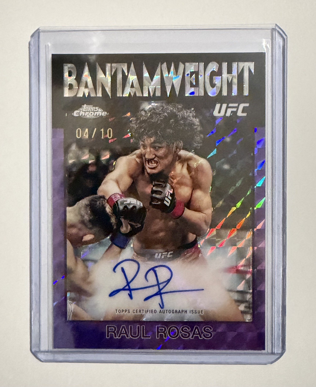 2026 Topps Chrome UFC Raul Rosas Purple Geometric 1986 Auto /10 #86S-IA