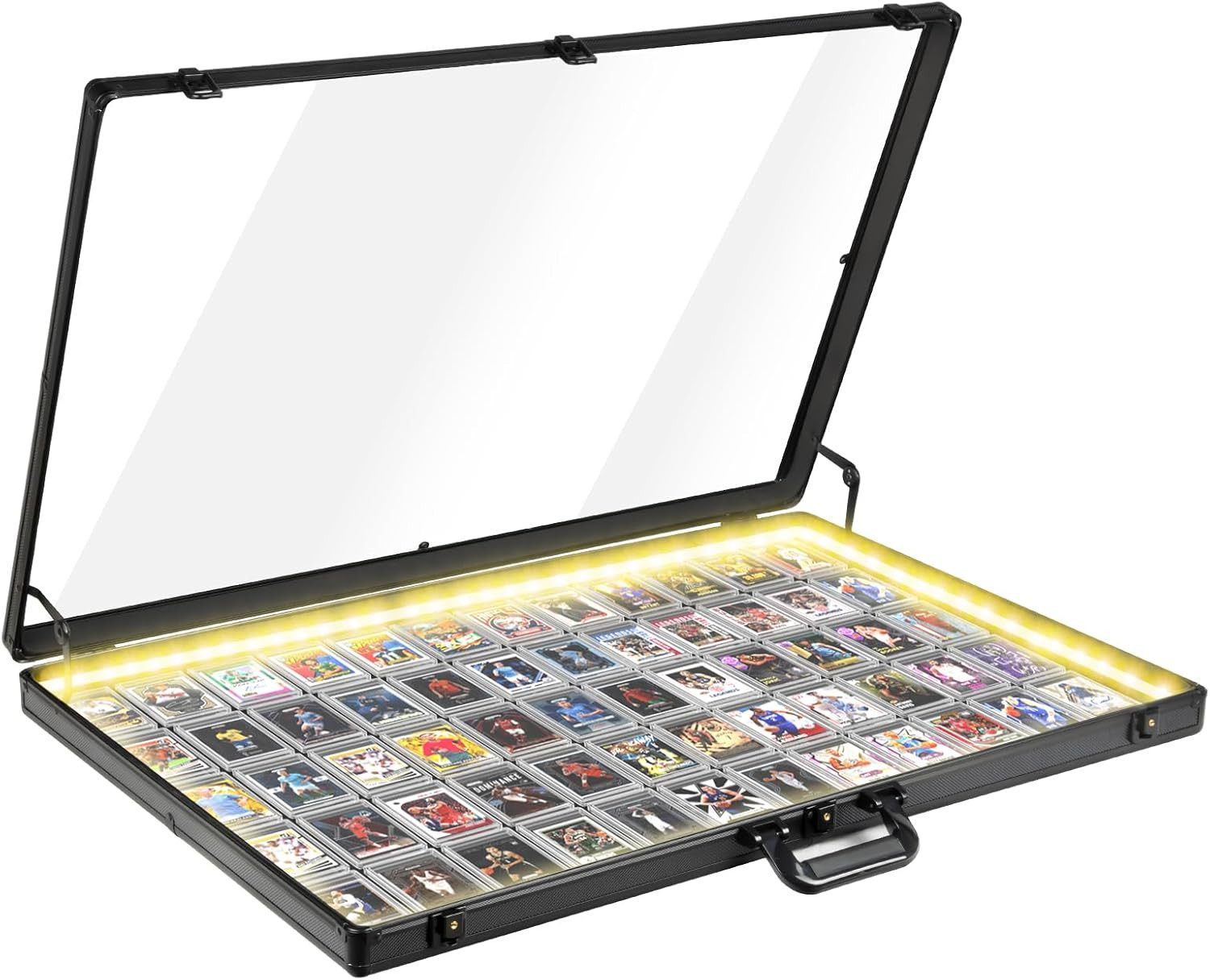 Card Display Case with LED Light for Trading Card, 34 X 22 Inch Aluminum Large P