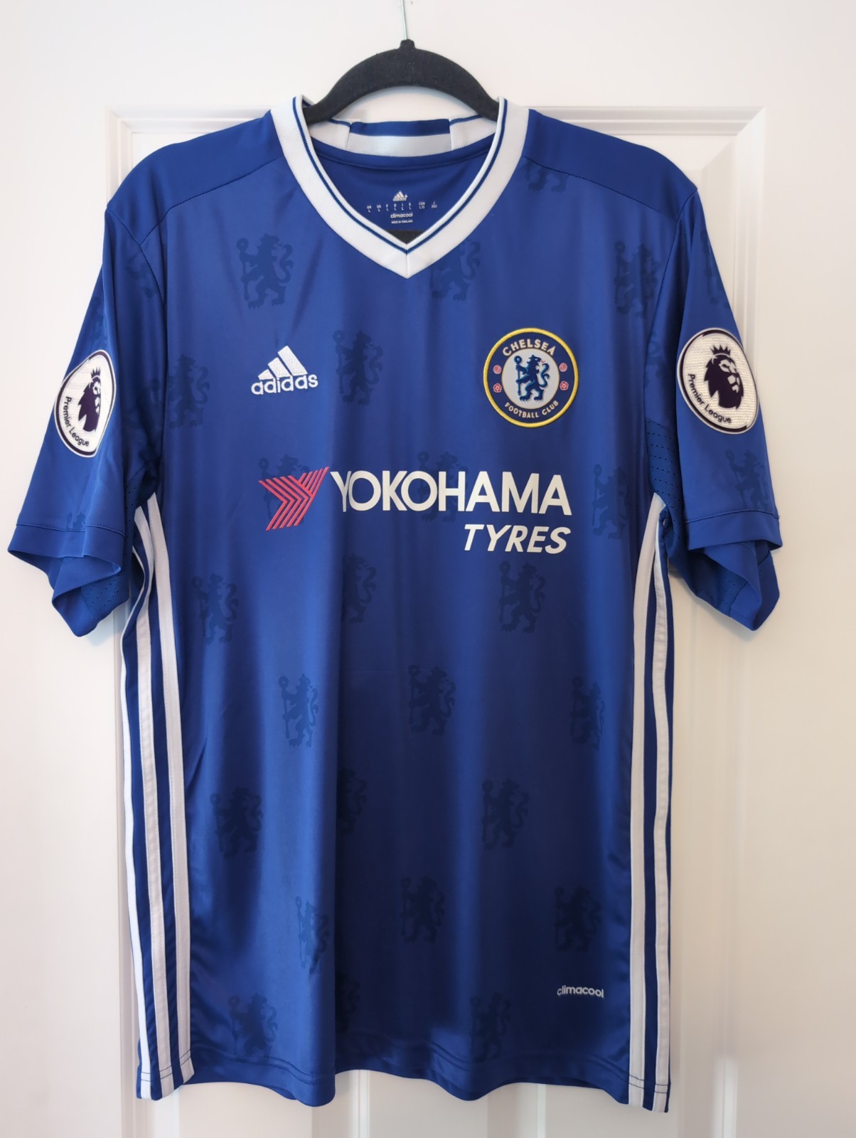 David Luiz Chelsea Adidas Climacool 2016/17 Home Jersey – Adult Large