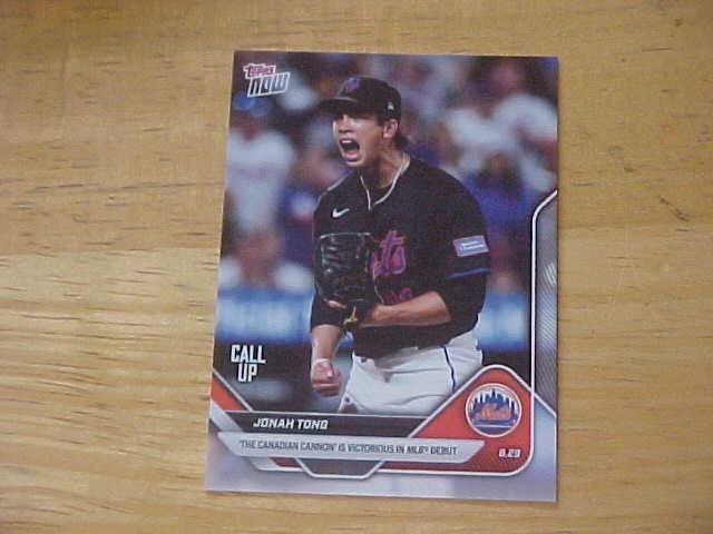Jonah Tong New York Mets 2025 Topps Now 1ST ROOKIE CALL UP Card #628 FREE DELIV