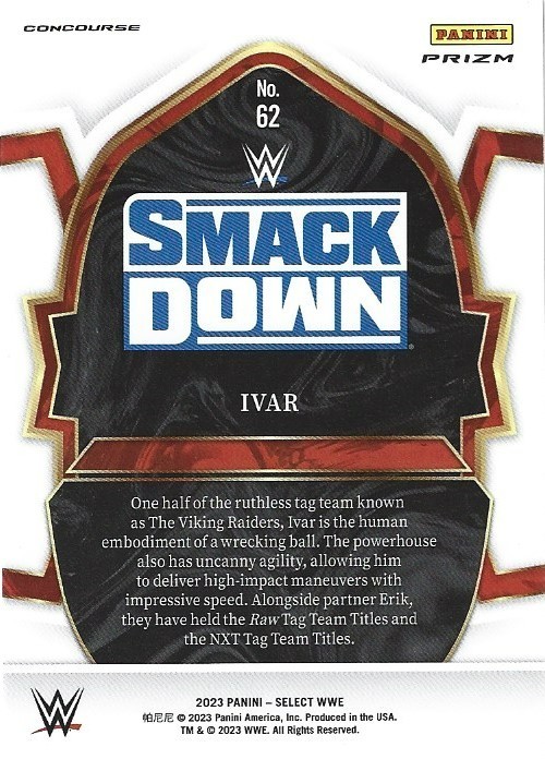 Ivar Autographed 2023 Panini Select WWE Pro Wrestling Trading Card