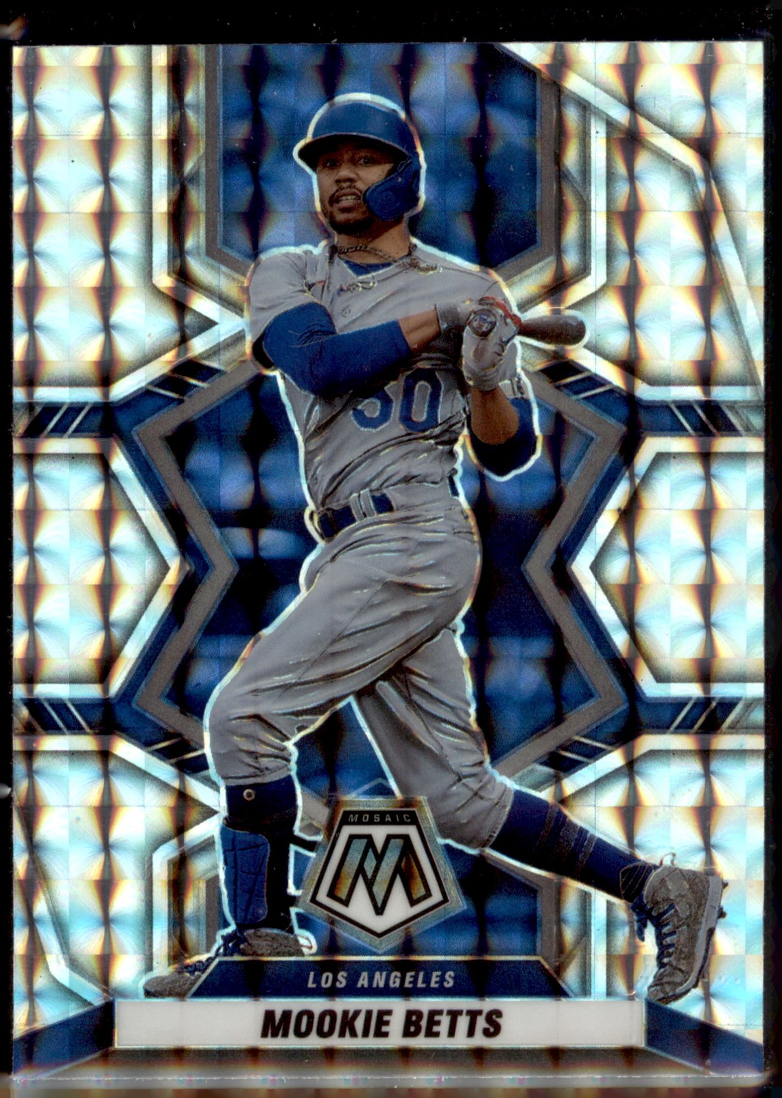 2022 Panini Mosaic #184 Mookie Betts Silver Prizm