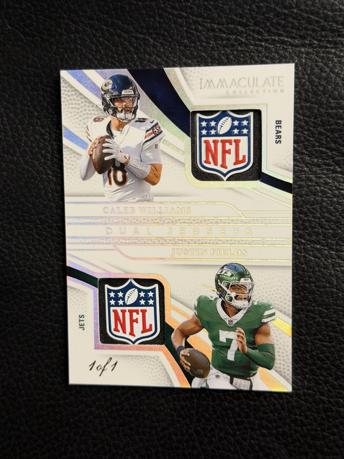 2025 Panini Immaculate Caleb Williams Justin Fields 1/1 Dual NFL Shield