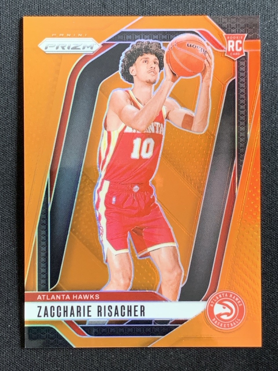 Zaccharie Risacher 2024-25 Panini Prizm Orange Base RC /49 #265