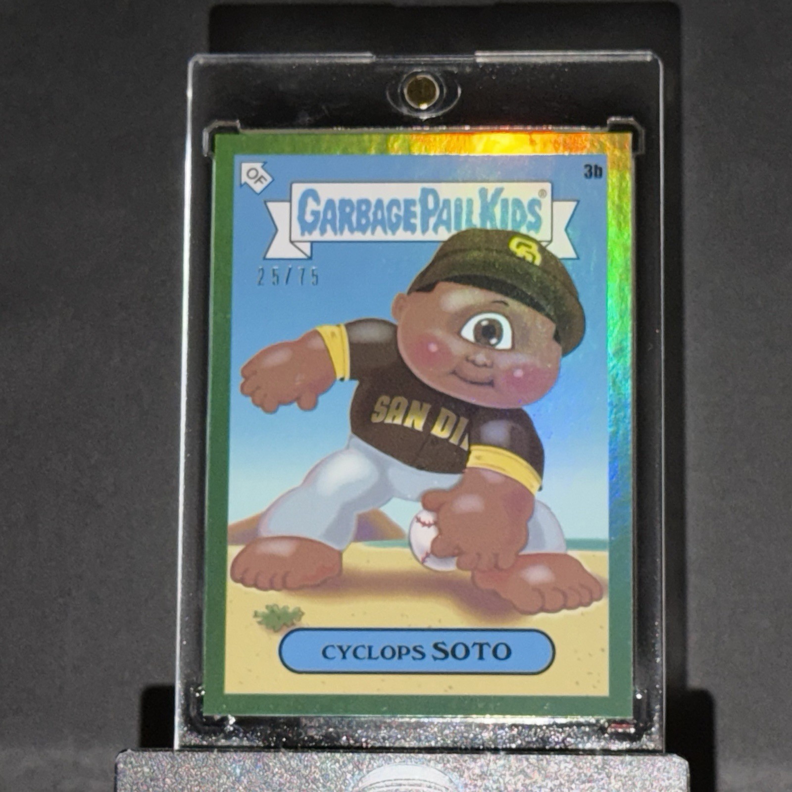 2022 Topps Garbage Pail Kids GPK x MLB S1 Juan Soto GREEN #3B Cyclops Soto 25/75