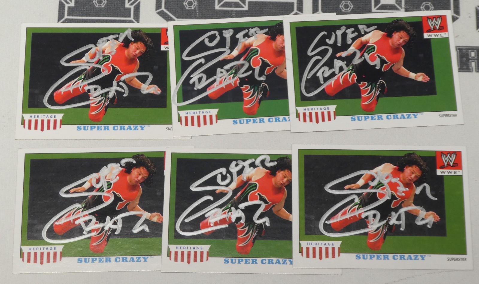 Super Crazy Signed 2008 Topps Heritage IV WWE Card #48 ECW Wrestling Autograph