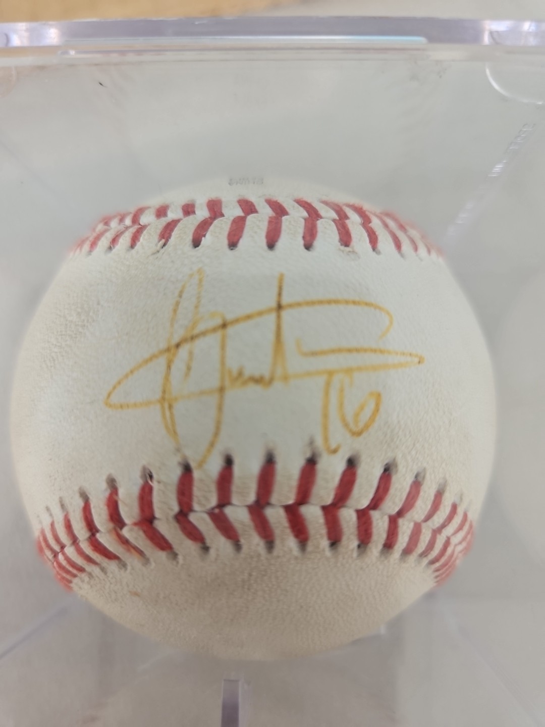 Rawlings baseball signed by 1 unknown player on texas league minor Lg. ball A6