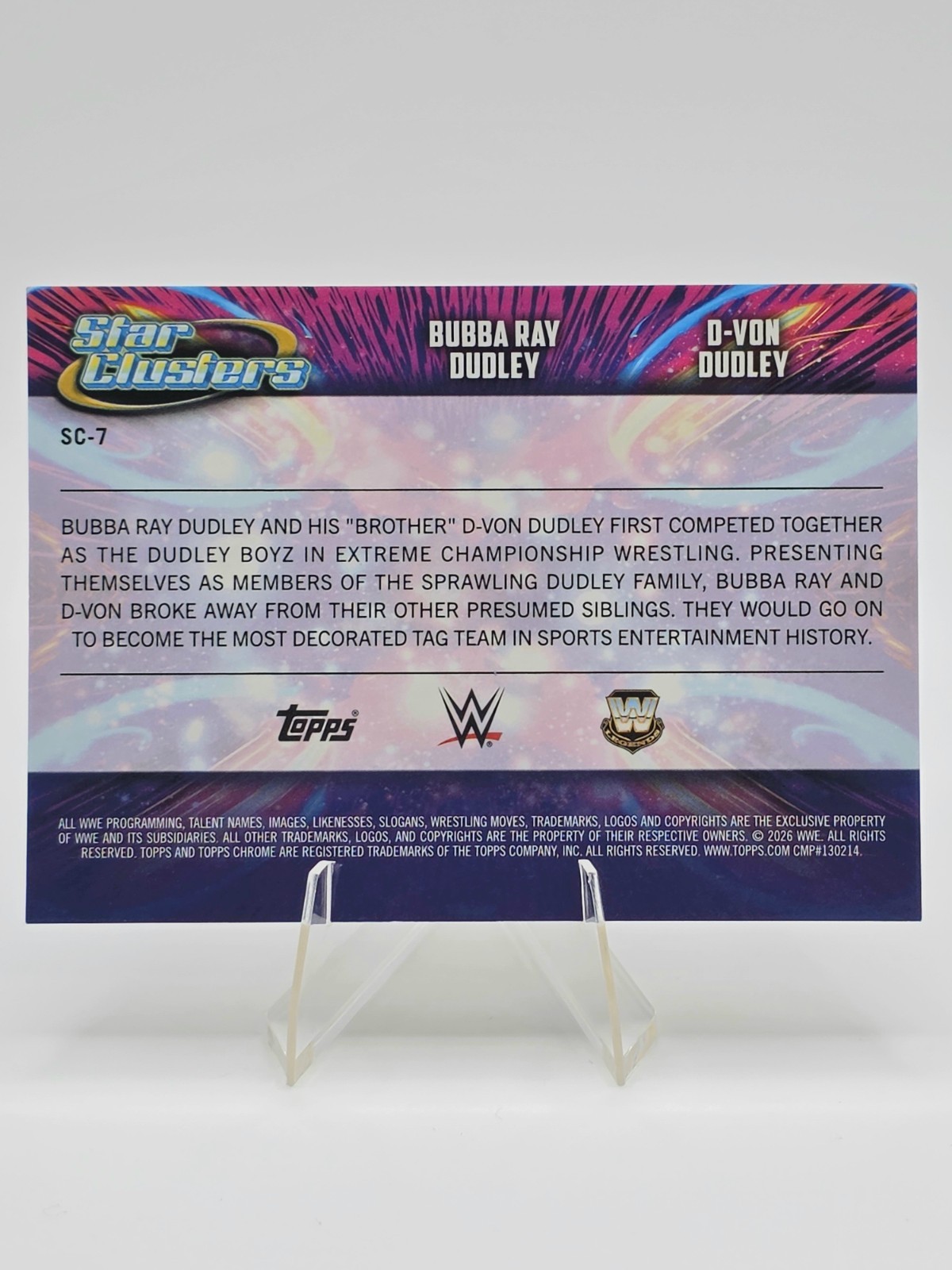 Dudley Boyz Star Clusters Orange Galactic Refractor /25 2026 Topps Cosmic Chrome