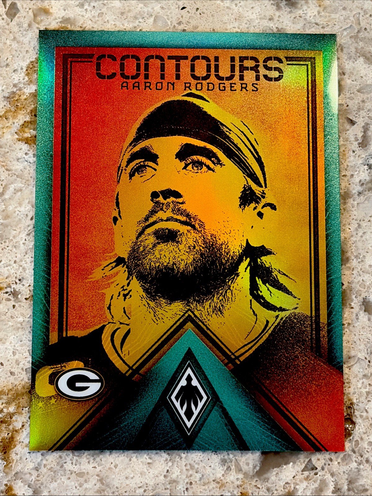 2022 Panini Phoenix Contours Teal #1/150 Aaron Rodgers #CT-4