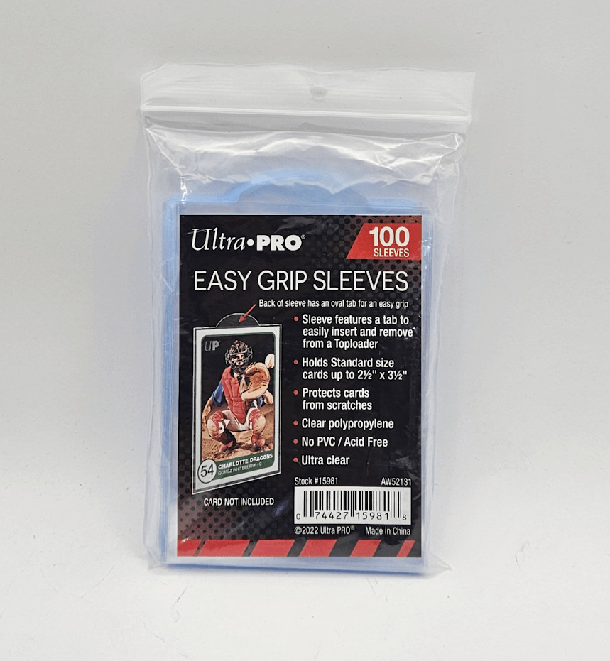 (100-Pack) Ultra Pro Easy Grip Sleeves – Tabbed Card Sleeves For Toploaders