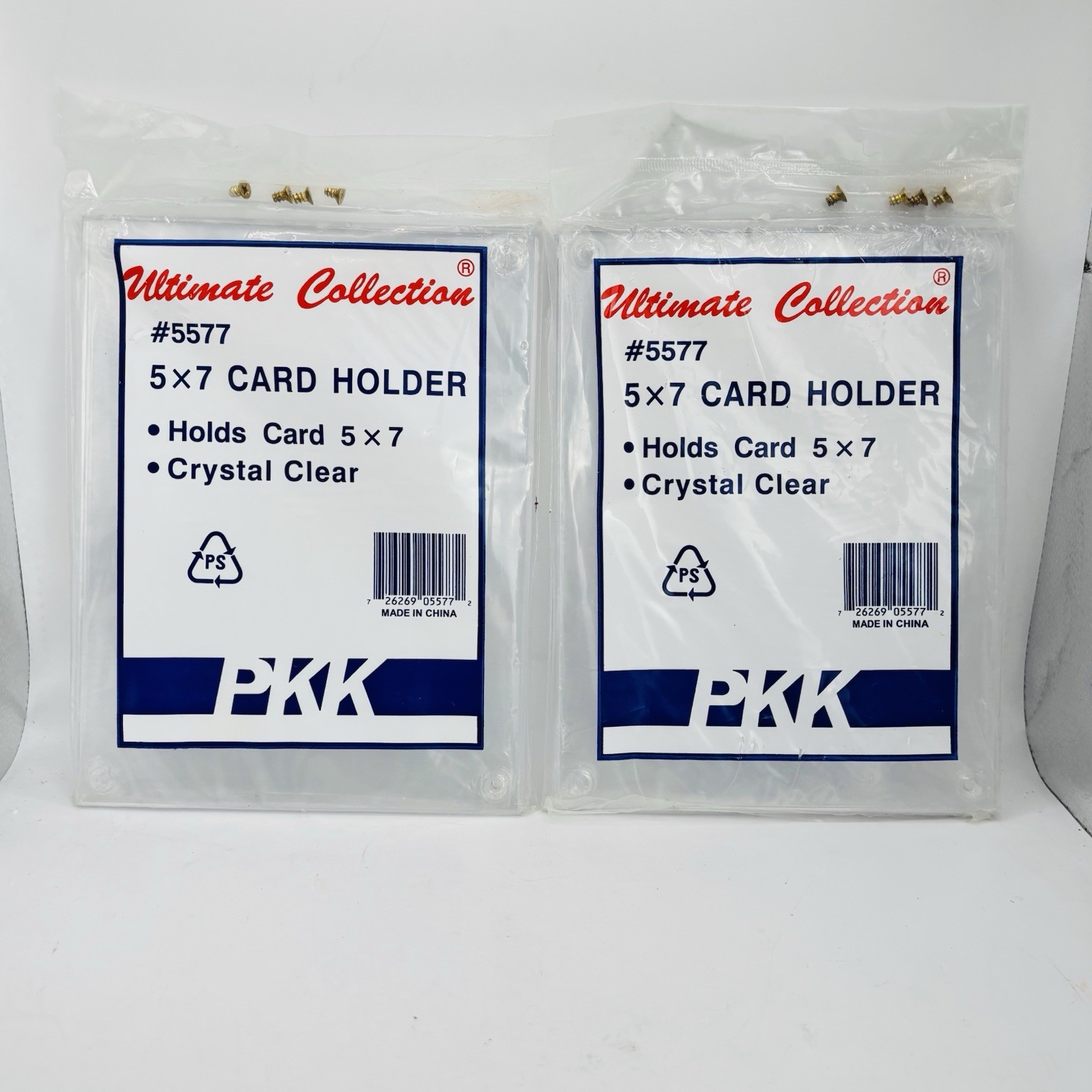 PKK Ultimate Collection Clear Card Holders (2) 5×7 #5577 w/ Screws NEW. Sealed!