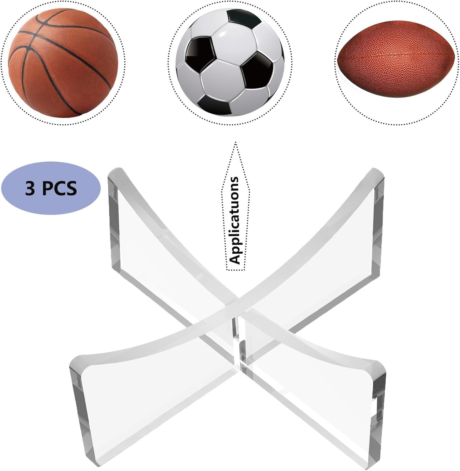 Durable Acrylic Ball Display Stands – Perfect for Football, Basketball & More