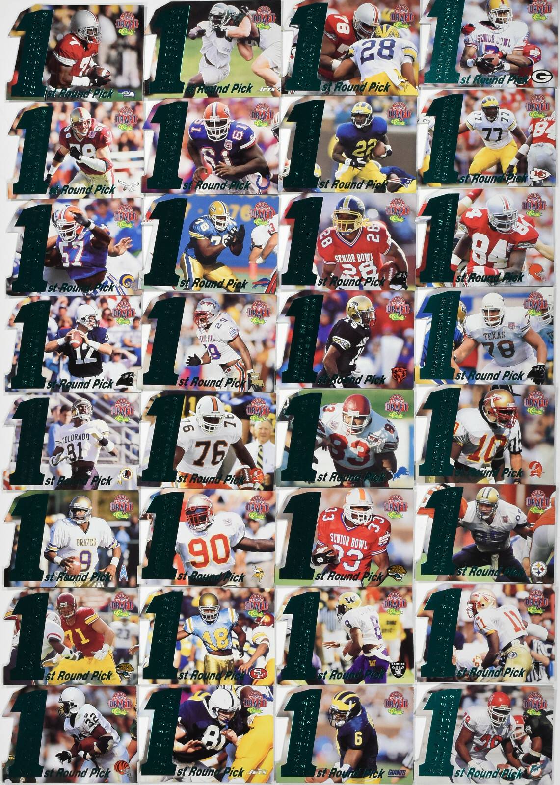 1995 Classic Football NFL Draft 1st Round Pick Die Cut Insert Set #’ed of 4500