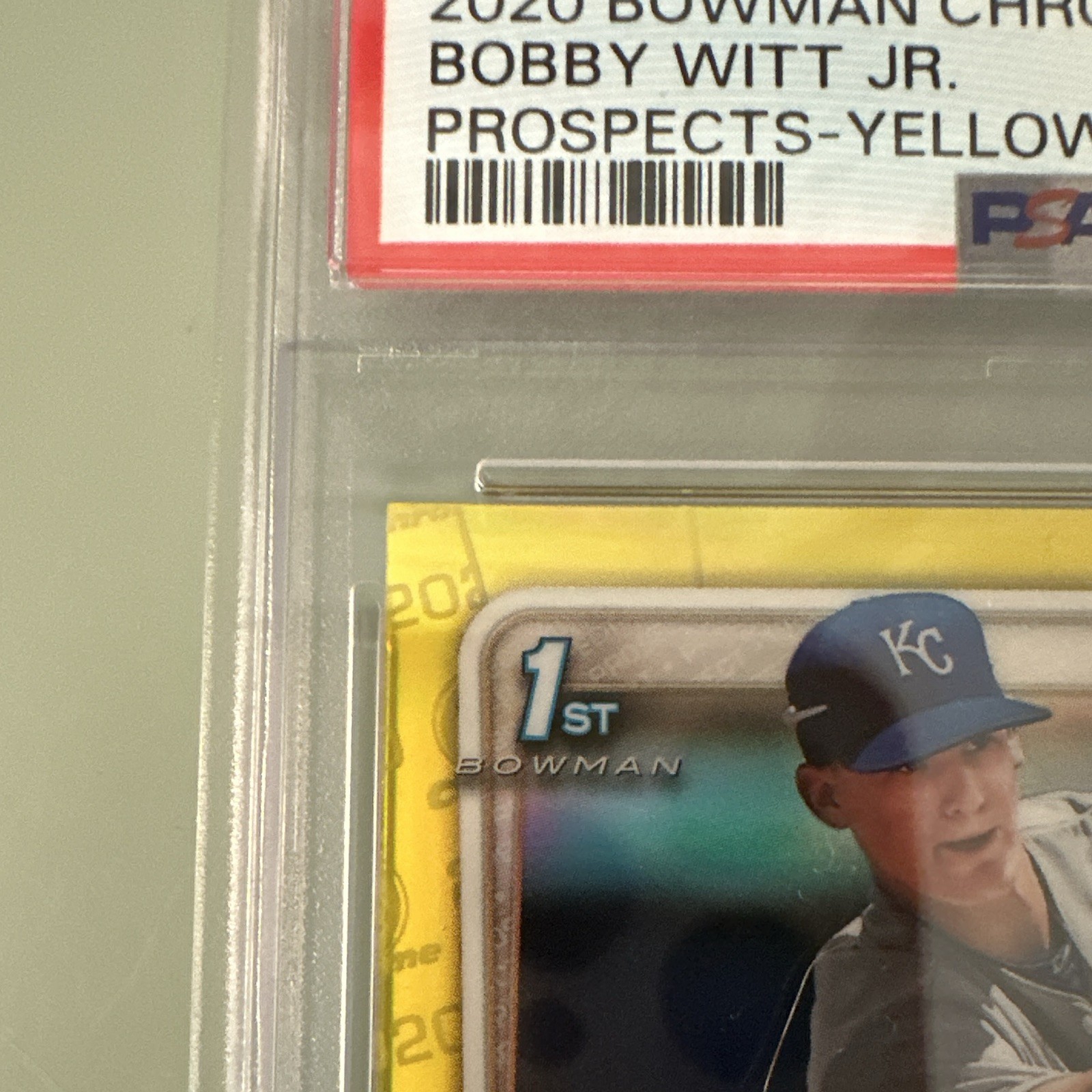 2020 Bowman Chrome Prospects Bobby Witt Jr. Yellow /75 PSA 9 BCP-25 *pristine!