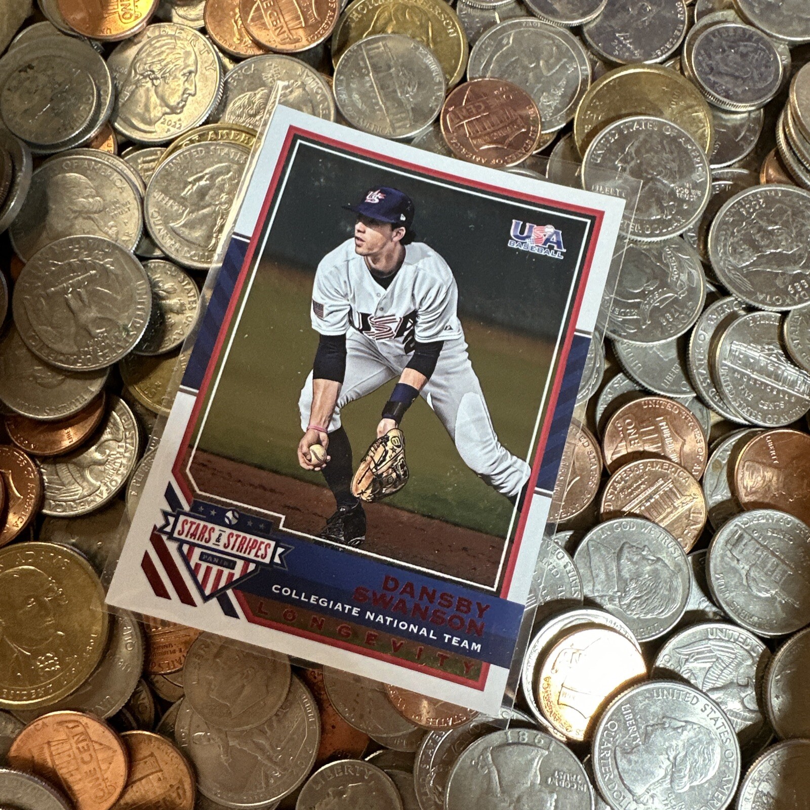 2017 USA Baseball Stars & Stripes Longevity Ruby /249 Dansby Swanson Rookie RC