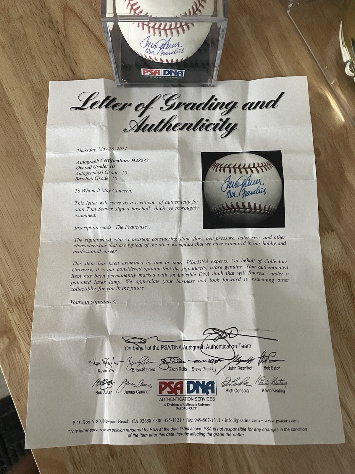 Tom Seaver Signed Rawlings Official MLB Baseball “The Franchise” PSA/DNA Mets