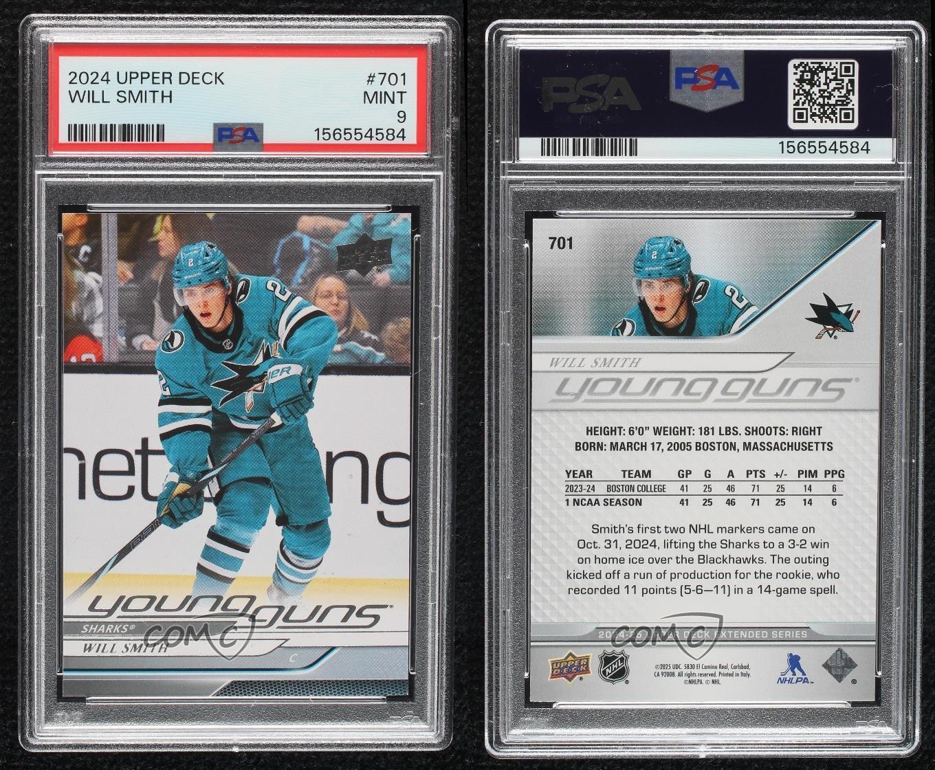 2024-25 Upper Deck Extended Series Young Guns Will Smith #701 Rookie RC 1i6s