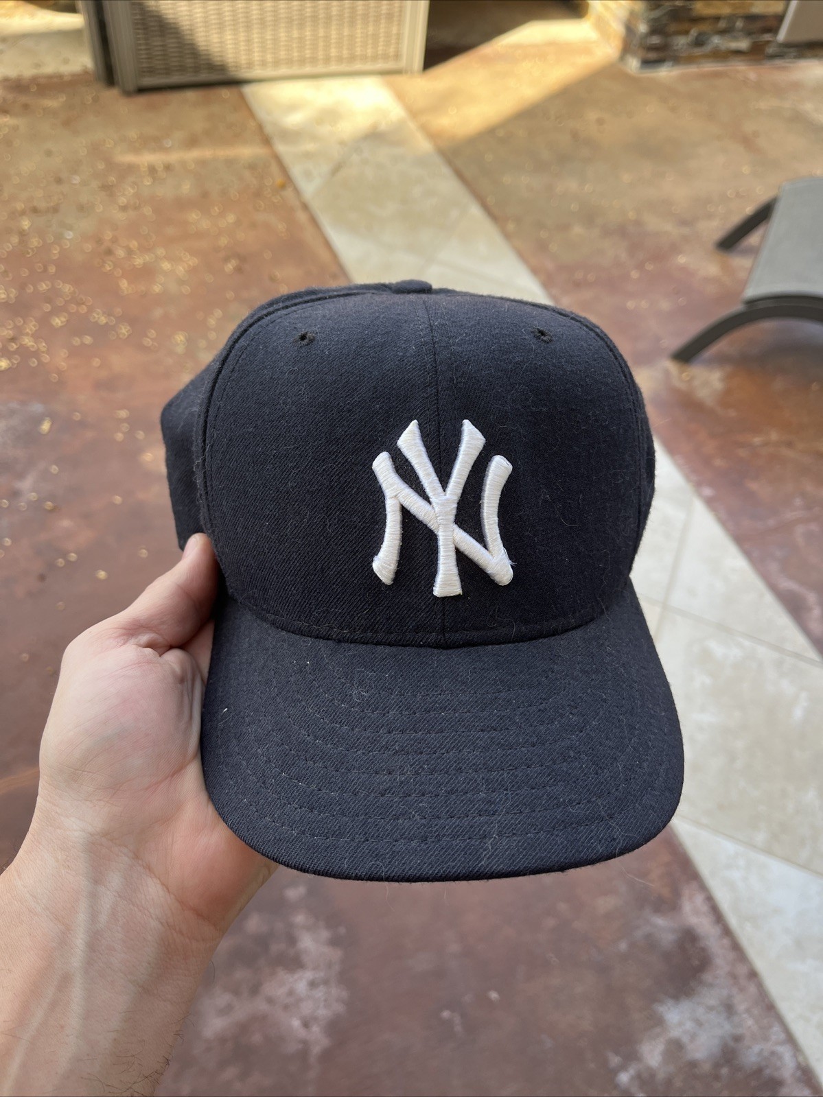 VTG New Era 59FIFTY New York Yankees Fitted Hat Size 7 Made in USA 100% Wool