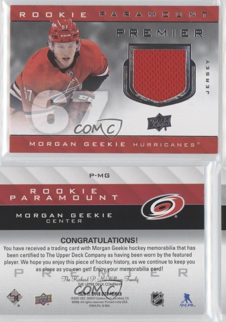 2020 Upper Deck Premier Rookie Paramount Jersey Relics Morgan Geekie #P-MG 14sr