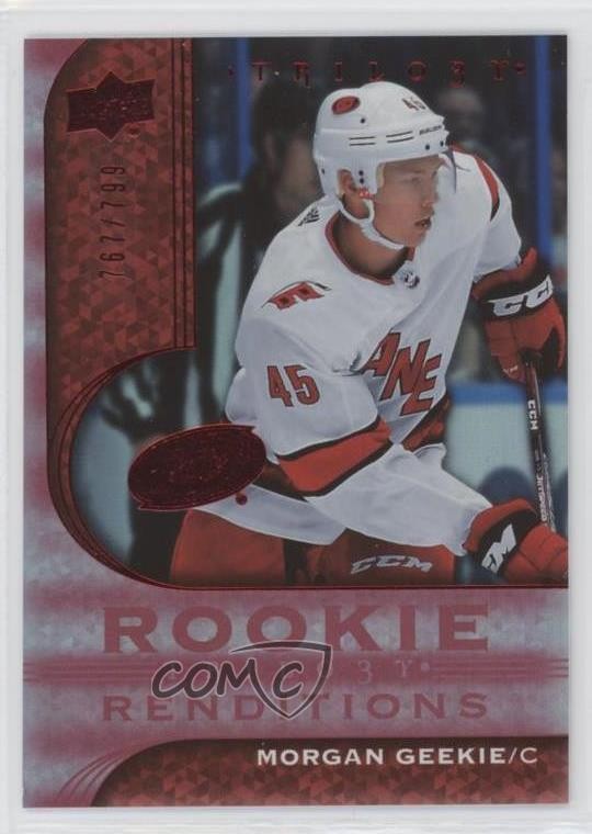 2020 Upper Deck Trilogy Rookie Renditions Red Foil 767/799 Morgan Geekie RC 14sr