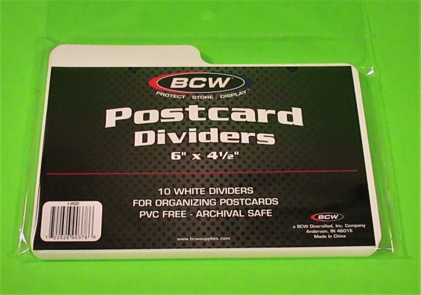 100 POSTCARD DIVIDER , 1-PCD, PVC FREE, ARCHIVAL SAFE, 6″X 4-1/2″, MULTIPLE USES