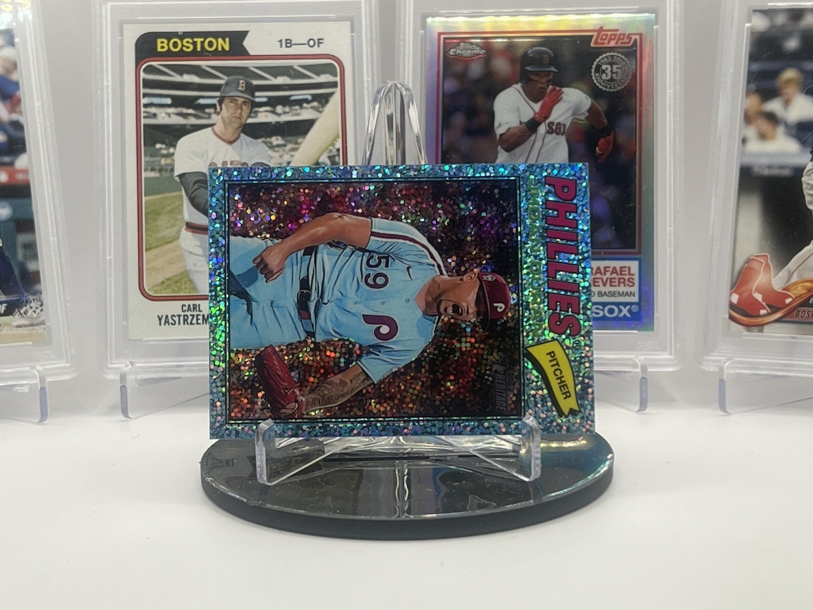 2026 Topps Heritage Chrome Light Blue Sparkle Refractor #14 Jhoan Duran SP