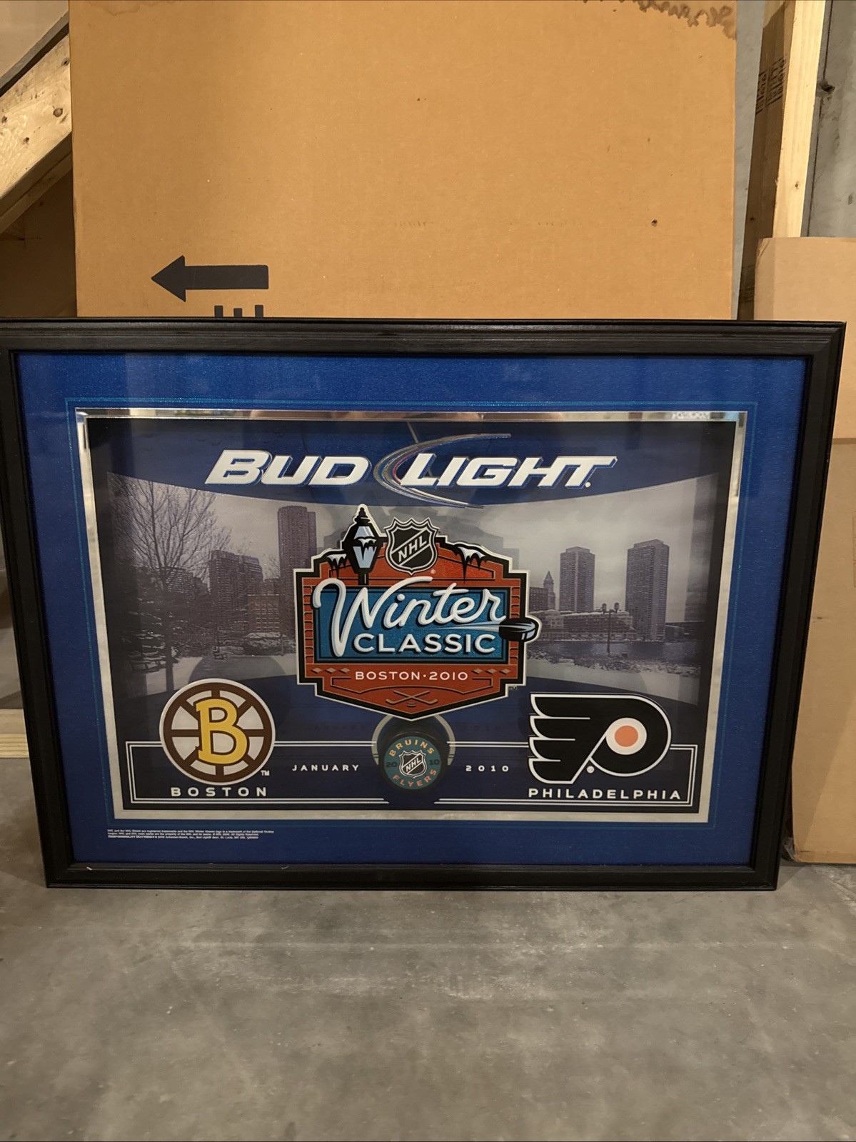 Vintage 2010 Bruins Vs Flyers Shadow Box NHL Hockey