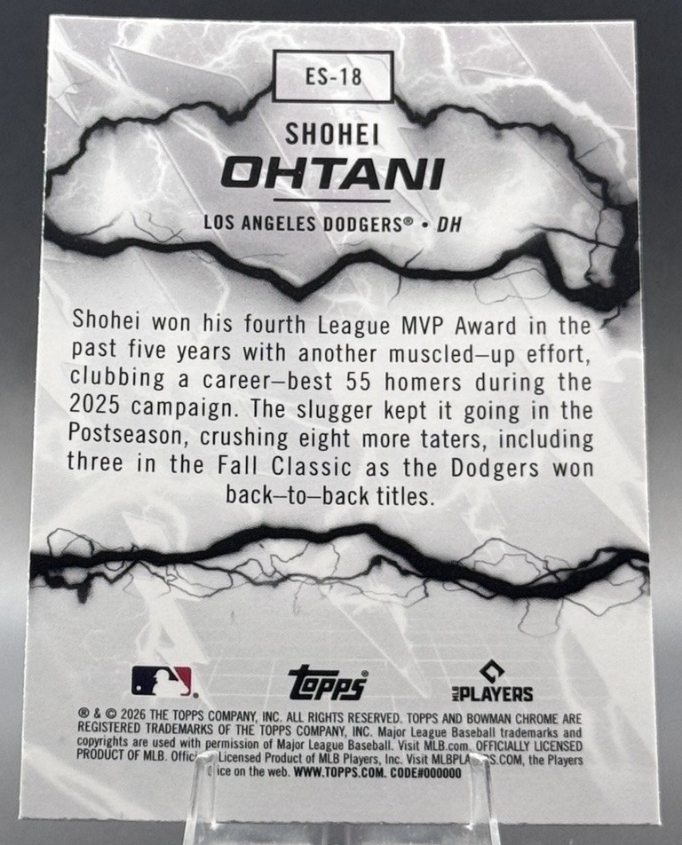 Topps 2026 Bowman Chrome Electric Sluggers Shohei Ohtani #ES-18 Dodgers